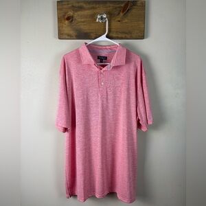 Fish Hippie Co. Size 3XL Men’s Performance Polo Shirt - Heathered Pink XXXL